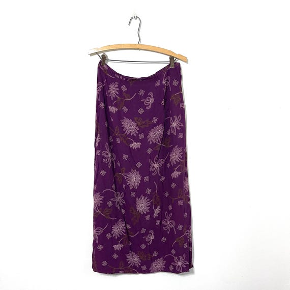 Vintage Purple Floral Maxi Skirt. Boho Hippie Flower Skirt. Grungecore. Cottagecore Maxi Skirt. Whimsigoth Floral Maxi Skirt. 90s Y2K 00s.