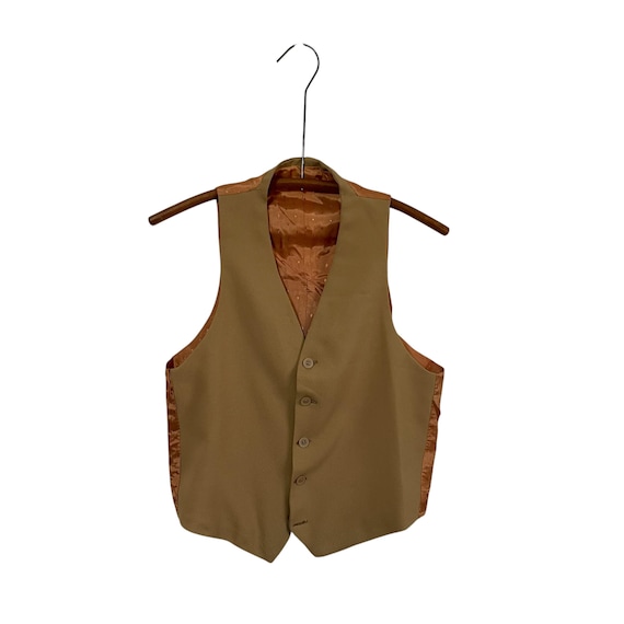 Vintage 60s 70s Mens Golden Camel Waistcoat Vest. Mens Casual Vest. Button Down Vest. Mens Suit Vest. Boyfriend Vest. Mens Dress Suit Vest.