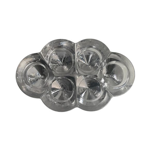 Vintage Glass Honeycomb Votive Candle Holder. Crystal Clear Votive Candle Holder. Collectible Votive Holder. 40s. 50s. 60s