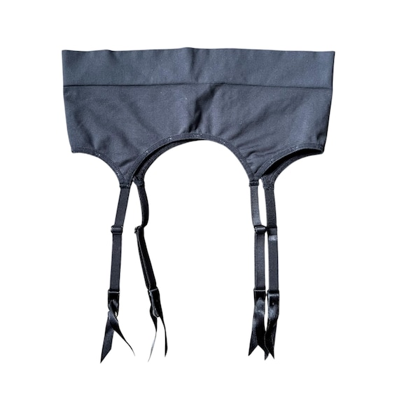 Vintage Victoria's Secret Black Opaque Garterbelt. Black Stretch Garter Belt. Punk Glam Burlesque Garter Belt. Y2K. 2000s. 00s.