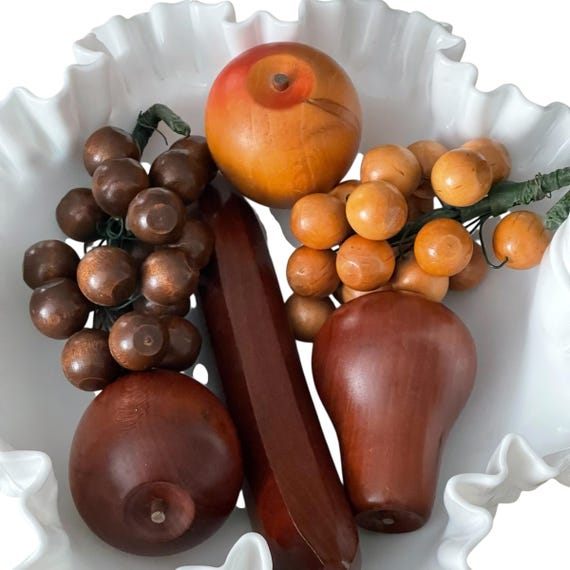 Vintage Wood Fruit: MCM Kitchen Decor, Faux Food Display
