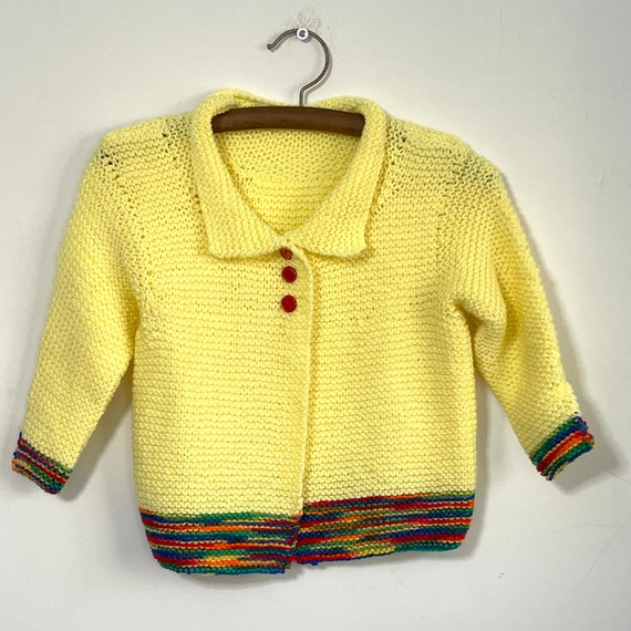 Vintage Kids Knit Sweater. Hand Made Knit Sweater… - image 1