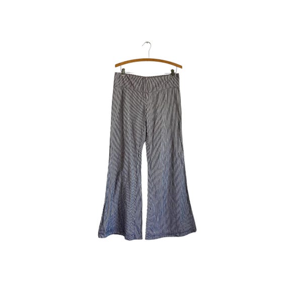 Vintage Pinstripe Hipster Pants. Vintage Handmade. Bi-Color Striped Flare Pants. Zipper. 60s 70s. Hippie Low Waist Wide Bell Bottom Pants.