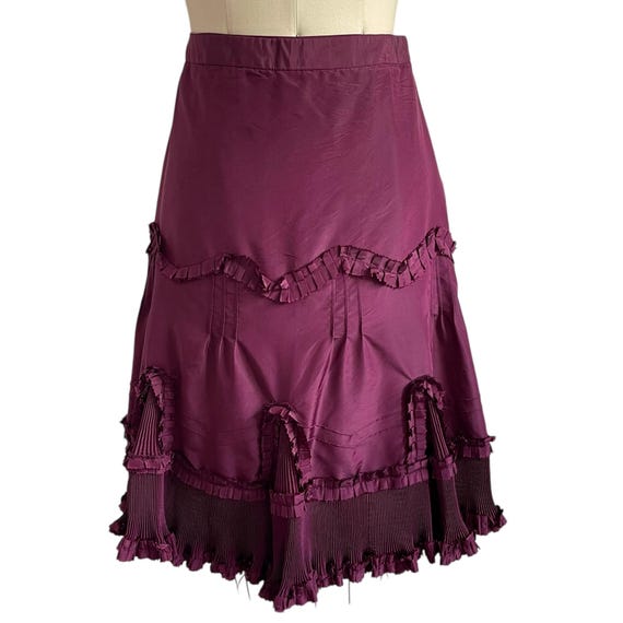 Vintage Banana Republic Violet Purple Tiered Skirt. Violet Fringe Skirt. Fringed Tiers. Witchcore. Y2K. 2000s. 00s.