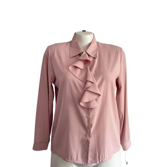 Vintage Victorian Ruffle Blouse: Soft Salmon Pink, Barbiecore