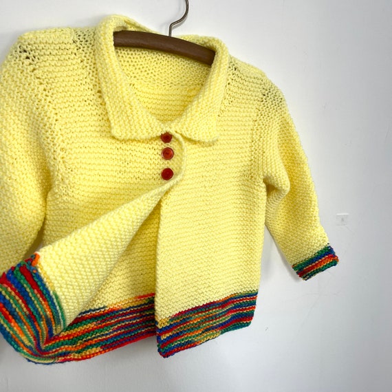 Vintage Kids Knit Sweater. Hand Made Knit Sweater… - image 3