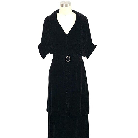 Vintage Zelda Black Velvet Bias Cut Maxi Dress. R… - image 2