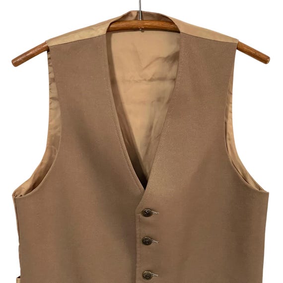 Vintage 60s 70s Mens Golden Camel Waistcoat Vest. Mens Casual Vest. Button Down Vest. Mens Suit Vest. Boyfriend Vest. Mens Dress Suit Vest.