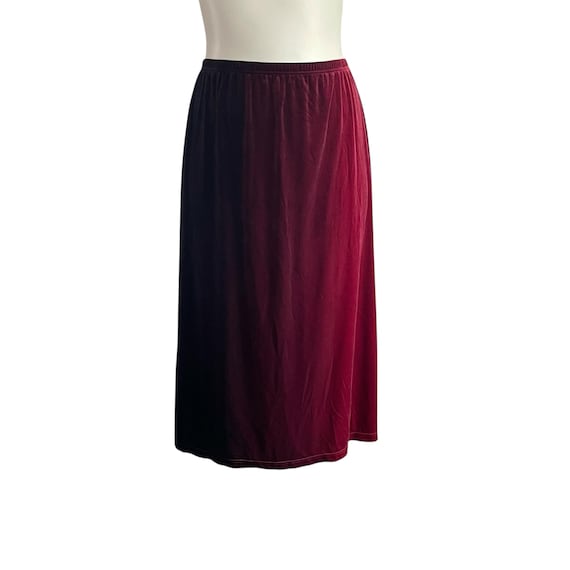 Vintage Burgundy Ombre Maxi Skirt: Stretchy, Soft, Side Hem Split, L XL Plus, Whimsigoth Maxi Skirt, Merlot Velt Skirt, Oxblood Velvet.