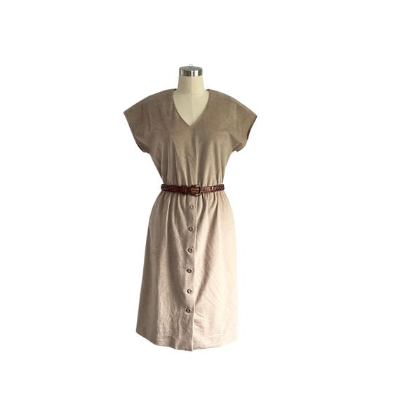 Vintage Velveteen Boho Dress: Elastic Waist, Capped Sleeves, V-Neck Design, Womens Casual Dress, Boho Chic Dress.
