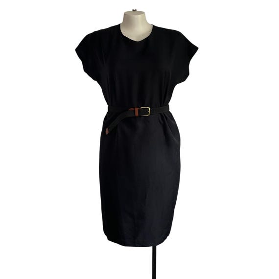 Vintage Plus Size Black Sheath Dress: Keyhole Back, Evening Wear