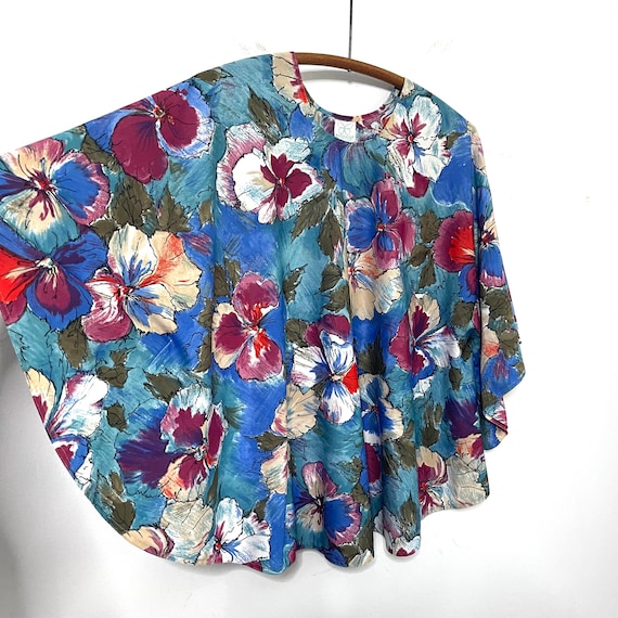 Vintage Butterfly of Florida Tropical Floral Blouse. Floral Butterfly Blouse Top. Multicolor. Dashiki Blouse Top. Boho Hippie Top. 70s. 80s.
