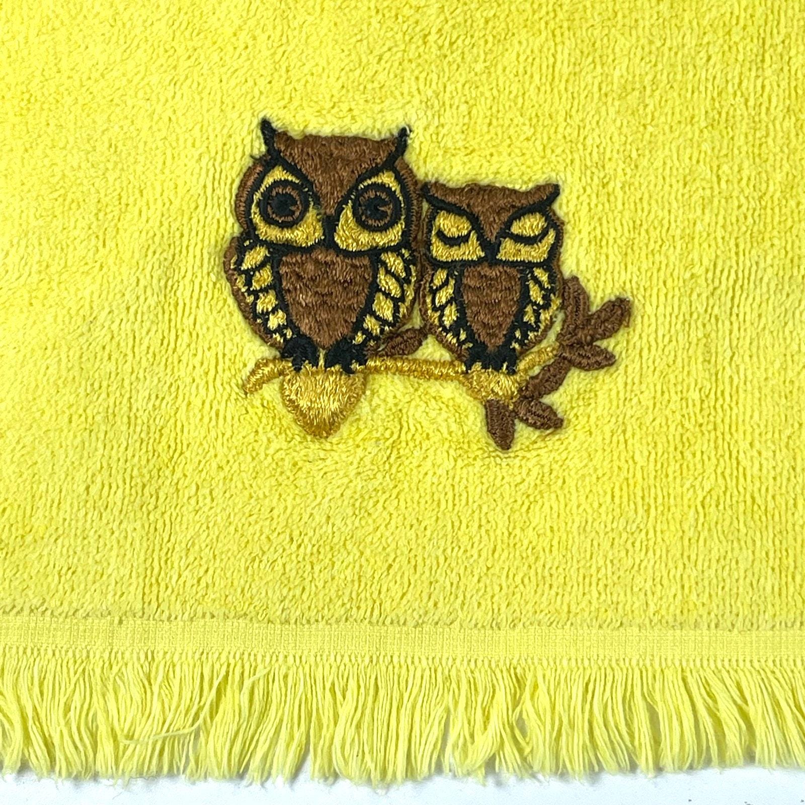 Owl Washcloth Towel: 60s 70s