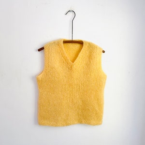 Clothing Sweater Vest Yellow Vintage 60s Streetwear Lambswool Knit