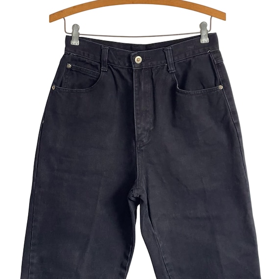 Vintage 80s 90s Hi-Rise Tapered Jeans. Black High Waisted Taper Cut Denim Pants. Mom Jeans. Grunge Denim Jeans. Invisible Brand. 80s 90s.