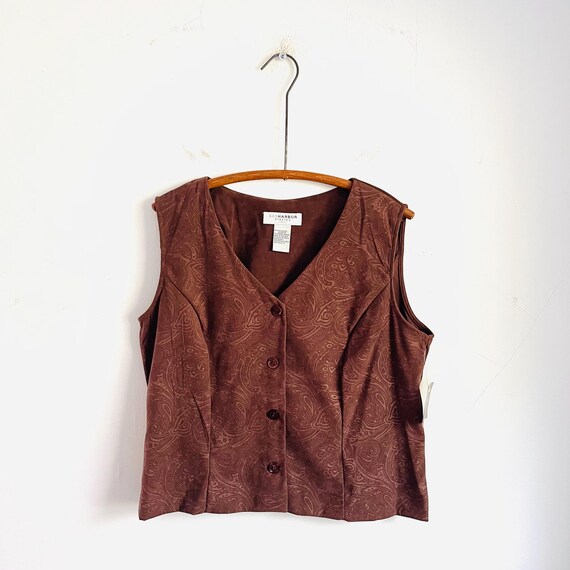 Vintage Sag Harbor Vest Top. Embossed Floral Vest. Boho Vest. Paisley Print. Boho Hippie Style. 80s 90s Y2K 00s. NWT. Cottagecore Vest.