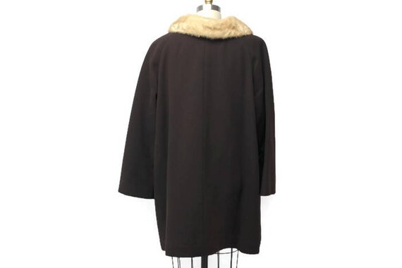 Vintage 50 60s Wook Mink Coat. Swing Dress Wool C… - image 7