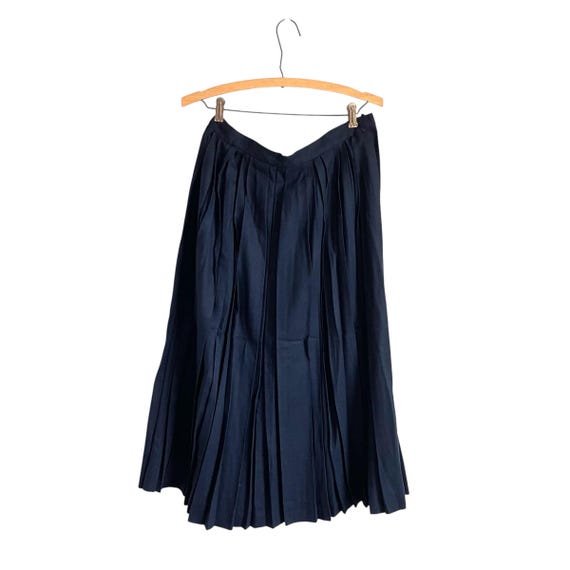Vintage Evan Picone Navy Wool Midi Skirt. Womens Business Casual Midi Skirt. Swing Pleated Skirt. 80s 90s Glam High Waist Skirt. Y2K. 00s.