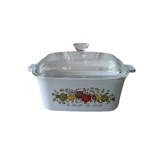 Vintage Spice of Life Le Persil La Sauge Corning Ware Casserole Dish. Spice of Life Pyrex Casserole Dish w/Lid. Collectible. 50s. 60s. 70s.