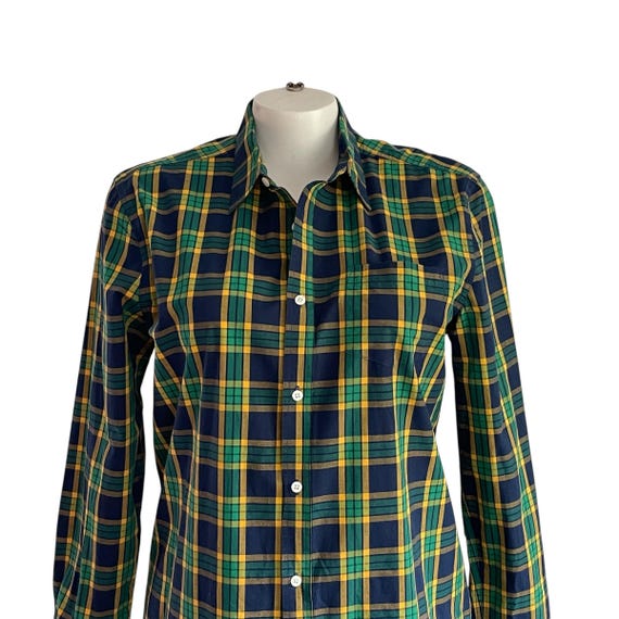 Vintage Roots Canada Plaid Flannel Shirt, Tartan Button-Up