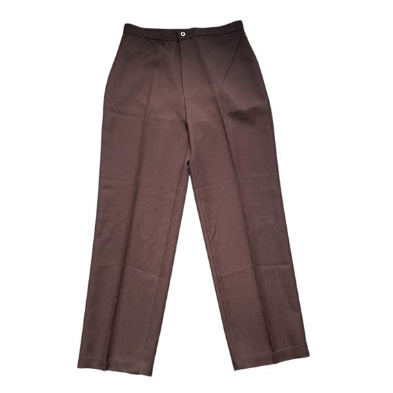 Vintage Levi Strauss Brown Poly Tapered Pants: High Waisted, 70s-90s