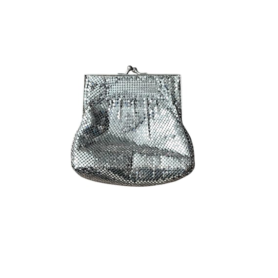 Vintage Whiting and Davis International Mesh Clutch. Shiny Metallic Disco Mesh Purse w/Tuckable Strap. Cocktail. Prom. Party. 80s 90s 00s.