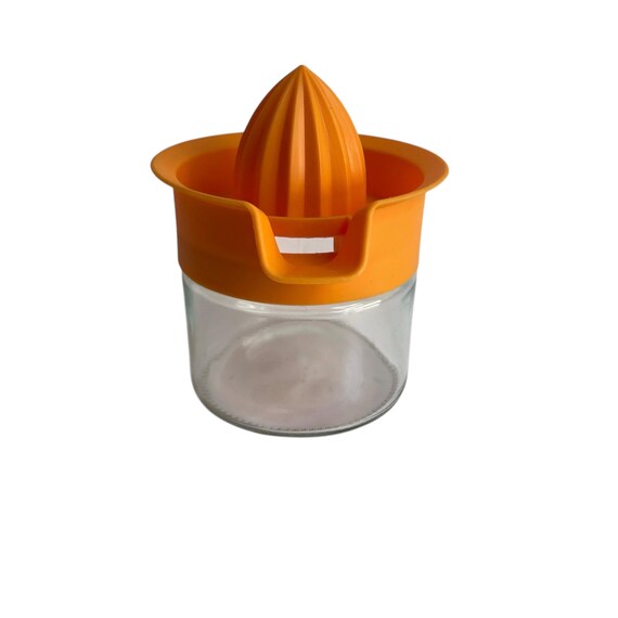 Vintage Clear Glass Orange Lemon Juicer. Citrus Fruit Juicer. Kitchenware. Drinkware. Cottagecore Kitchen. 50s 60s 70s 80s.