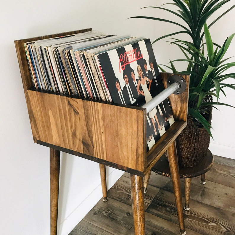 VINTEDGE MODERN Single Display Wood Record Album Storage Stand Etsy