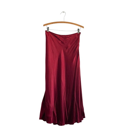 Vintage Jaclyn Smith Classic Red Silk Maxi Skirt. Long Red Silky Straight Skirt. Bias Cut. Wine Red. Formal Party. Evening. 90s. 1990s.