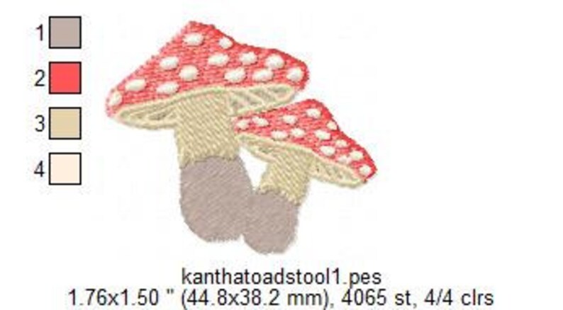Embroidered Toadstools A Pair of Toadstools 3 Sizes 4