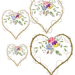 WATERCOLOUR WREATH 4 in 4 SIZES Machine embroidery Designs