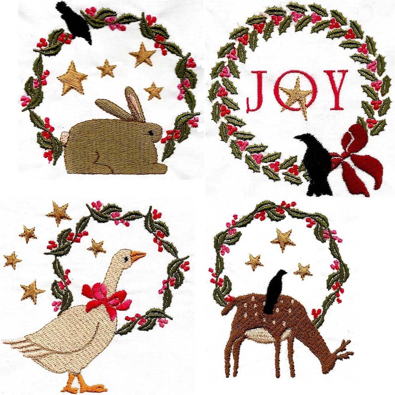 ANIMAL WREATHS . Machine embroidery designs Etsy
