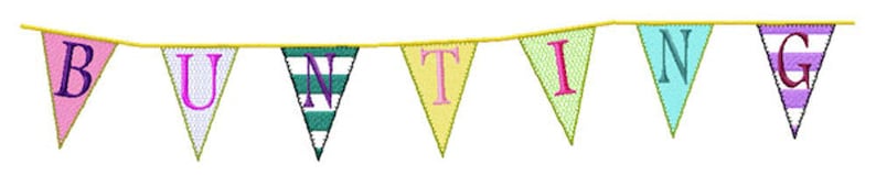 BUNTING FONT Machine embroidery Designs image 1