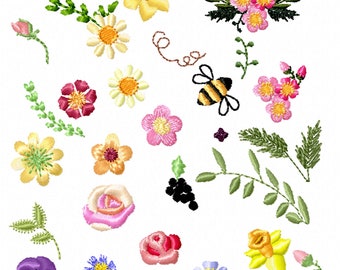 WATERCOLOUR FLOWERS DORIE  Machine embroidery Designs