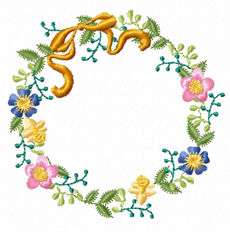 SPRING WREATH Frame 4 Hoop . Machine Embroidery Designs | Etsy