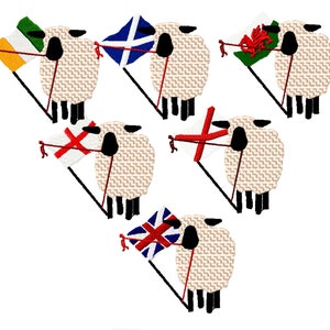 SINGLE BRITISH or IRISH Sheep. for the 4x4 Hoop Prim/folk Art Machine ...