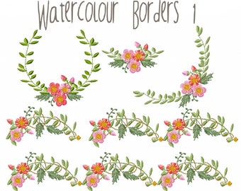 WATERCOLOUR BORDERS 1 Machine embroidery Designs