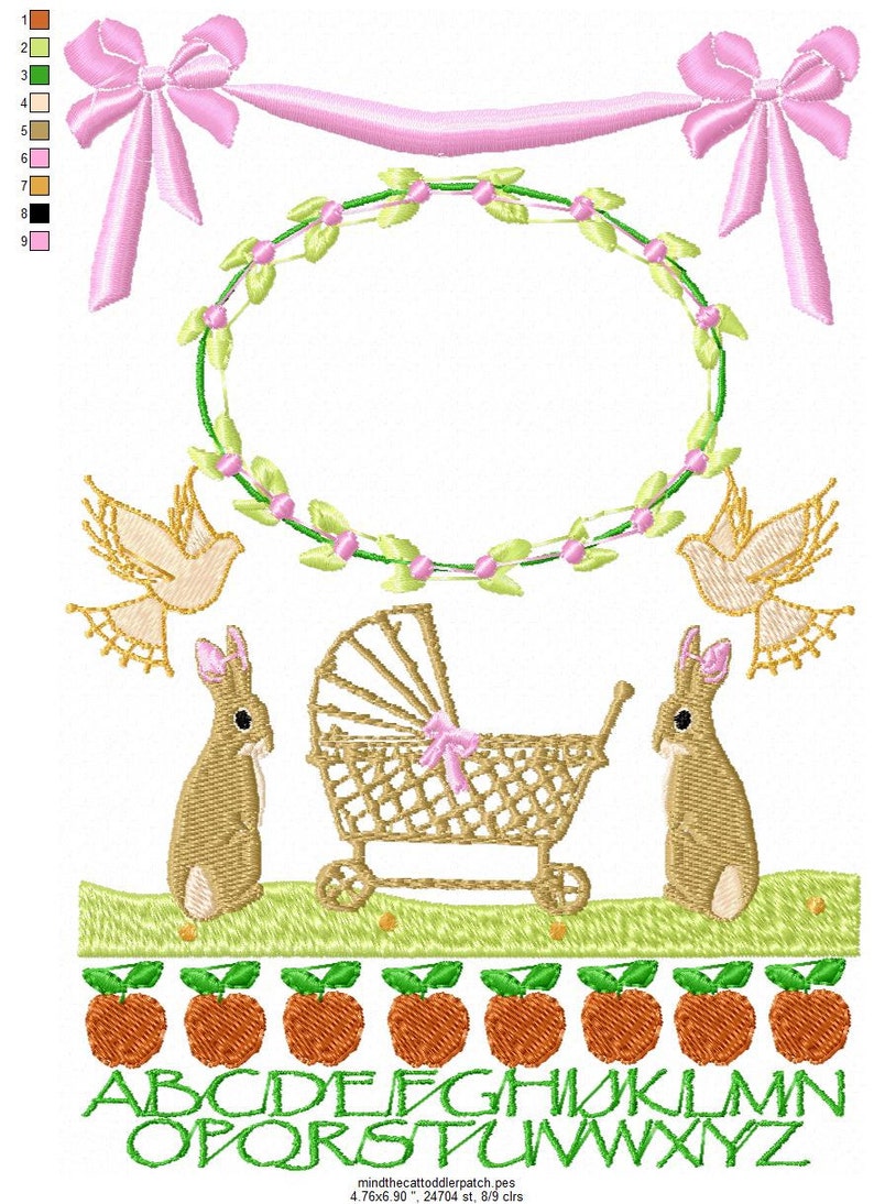 BIRTH SAMPLER 2 Machine Embroidery Design - Etsy