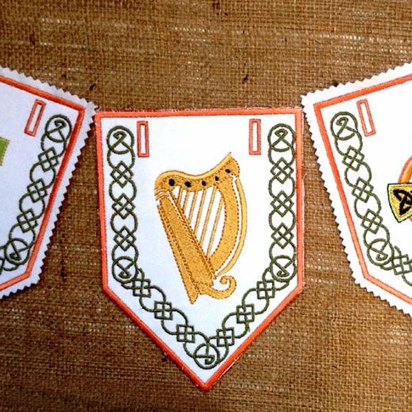 CELTIC IRISH BUNTING .  Machine embroidery designs