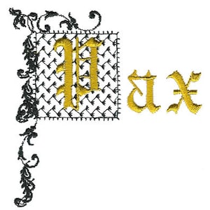 MEDIEVAL BLACKWORK FONT Machine embroidery Designs