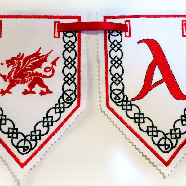 CELTIC WELSH BUNTING .  Machine embroidery designs