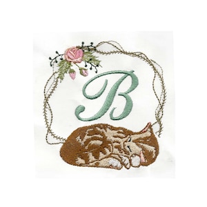 VICTORIAN CAT Monograms. Machine embroidery Designs