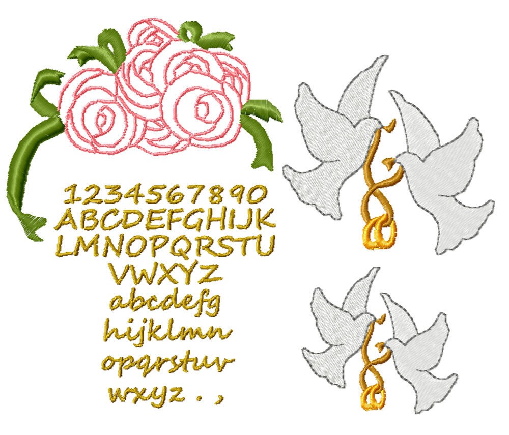 Hoop Lettering KEEPSAKE FONT. for the 4x4 Hoop Alphabet/letters Machine Embroidery ...