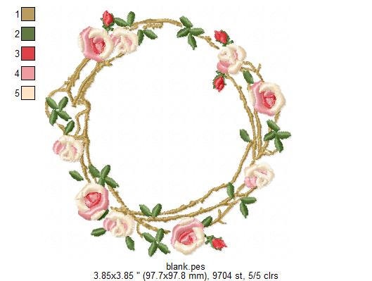 RAMBLING ROSE FRAMES 2 Sizes Machine Embroidery Designs - Etsy
