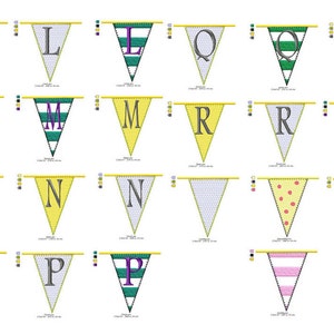 BUNTING FONT Machine embroidery Designs image 4