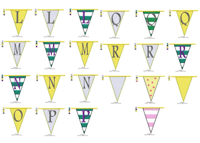 BUNTING FONT Machine embroidery Designs image 4