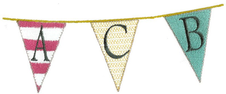 BUNTING FONT Machine embroidery Designs image 2