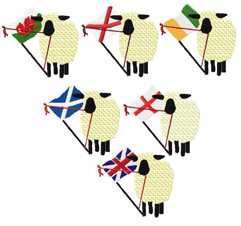 SINGLE BRITISH or IRISH Sheep. For the 4x4 hoop Prim/folk art | Etsy