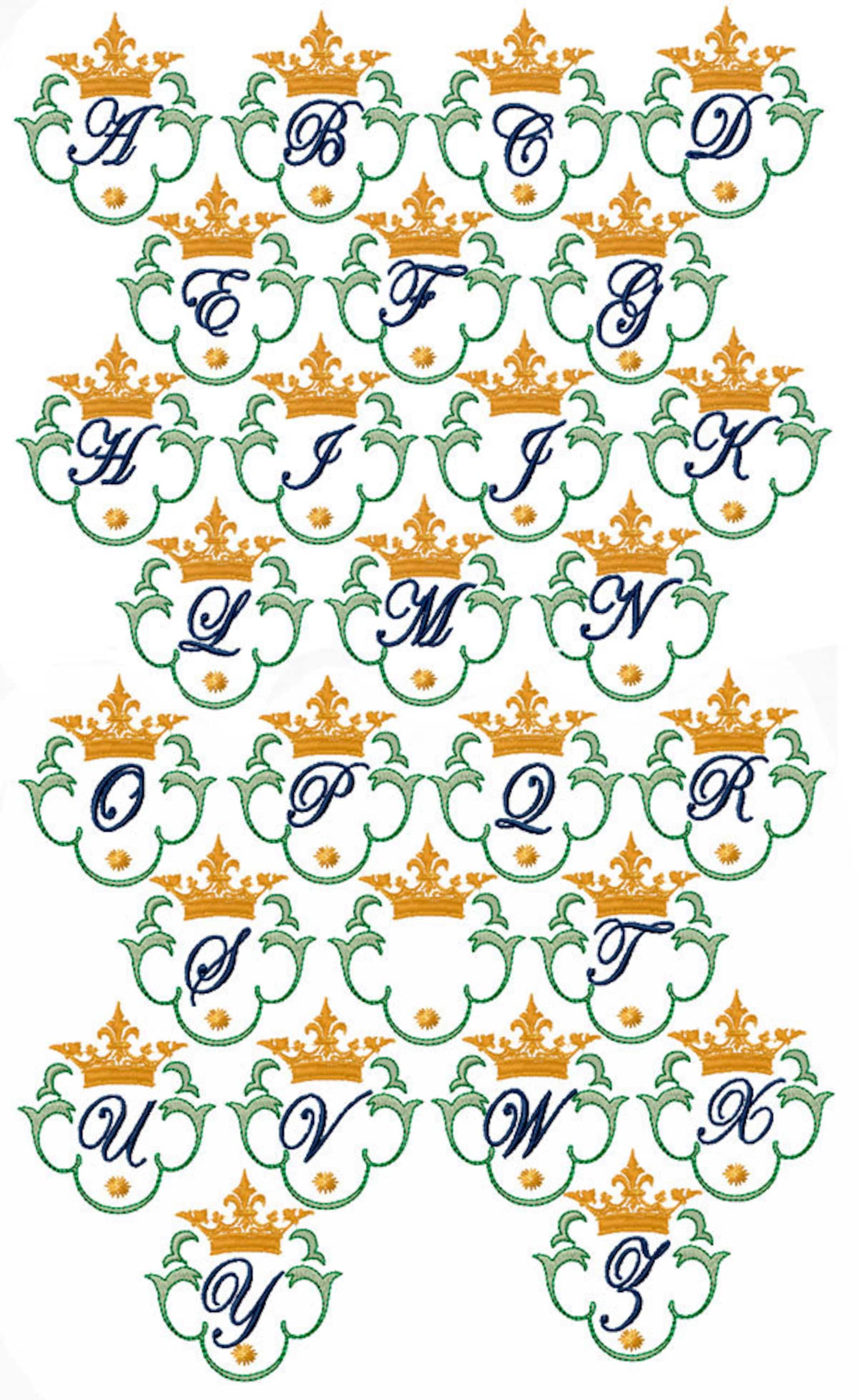 REGAL MONOGRAMS Machine Embroidery Designs Etsy
