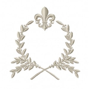 WITWERK Fleur de Lis MONOGRAM FRAME Machine borduurwerk Ontwerpen